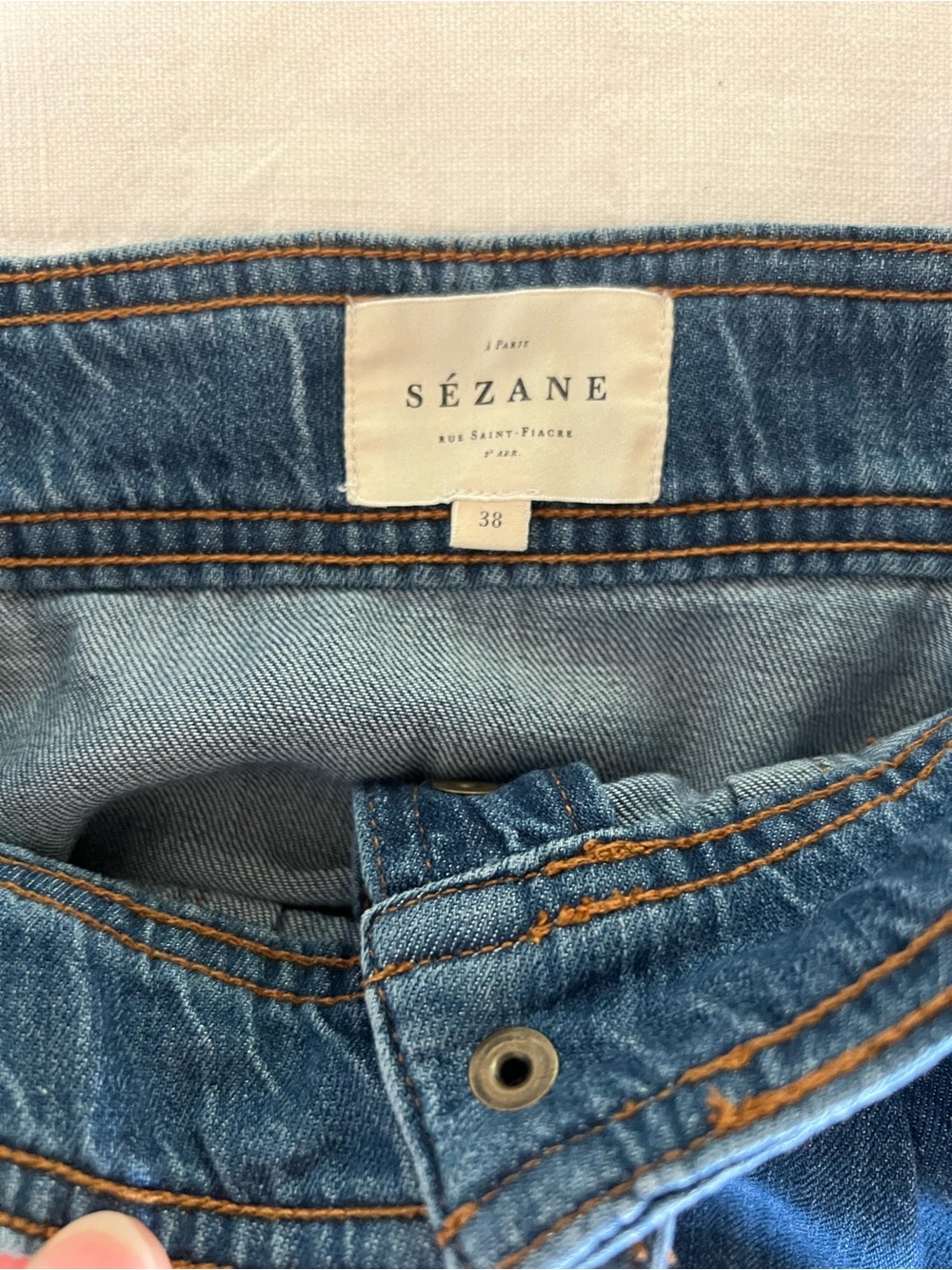 Sezane women’s denim skirt buttons size 38 us 6 - Picture 7 of 9